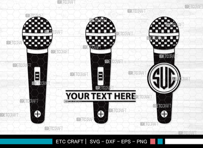 Microphone Monogram SVG | Mic Svg | Audio Sound Svg | Sound Recording Svg | Microphone Monogram SVG ETC Craft 