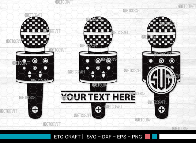 Microphone Monogram SVG | Mic Svg | Audio Sound Svg | Sound Recording Svg | Microphone Monogram SVG ETC Craft 