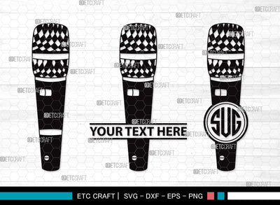 Microphone Monogram SVG | Mic Svg | Audio Sound Svg | Sound Recording Svg | Microphone Monogram SVG ETC Craft 