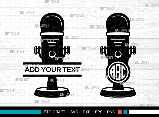 Microphone Monogram SVG, Microphone SVG, Circle Monogram Svg, Sound Recording Svg, Microphone Icon Svg, Vintage Microphone Svg, Microphone SVG ETC Craft 