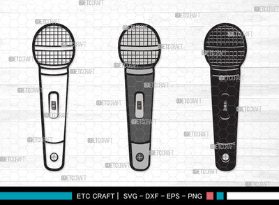 Microphone SVG | Mic Svg | Audio Sound Svg | Sound Recording Svg | Microphone Clipart SVG ETC Craft 