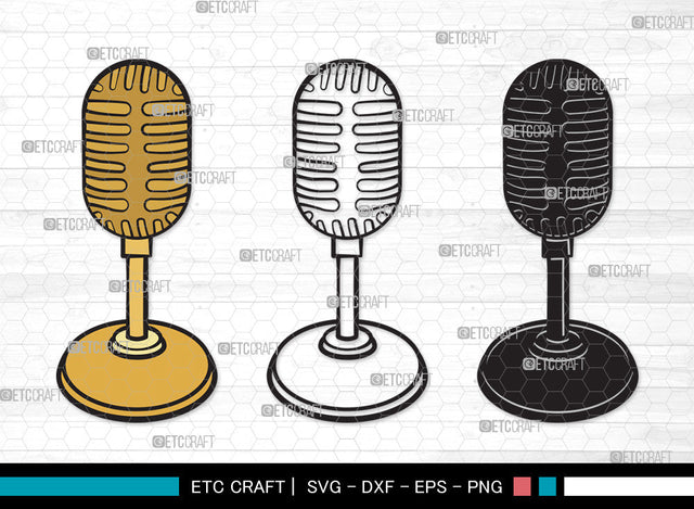Microphone SVG | Mic Svg | Audio Sound Svg | Sound Recording Svg | Microphone Clipart SVG ETC Craft 