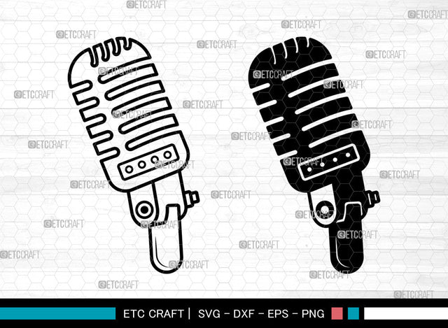 Microphone SVG, Microphone SVG, Audio Sound Svg, Sound Recording Svg, Microphone Icon Svg, Vintage Microphone Svg, Microphone SVG ETC Craft 
