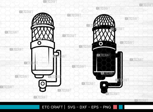 Microphone SVG, Microphone SVG, Audio Sound Svg, Sound Recording Svg, Microphone Icon Svg, Vintage Microphone Svg, Microphone SVG ETC Craft 