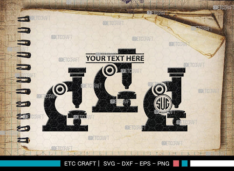 Microscope Monogram, Microscope Silhouette, Microscope SVG, Lab Tool Svg, Microscope Outline Svg, Lab Tech Svg, SB00152 SVG ETC Craft 