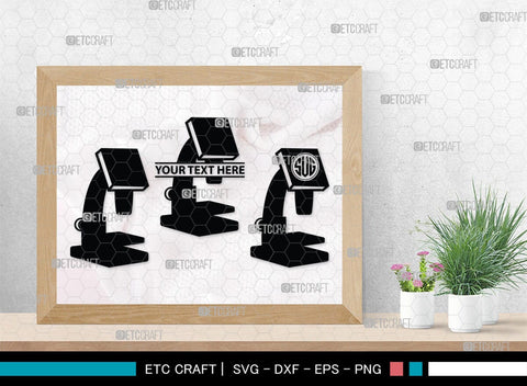 Microscope Monogram, Microscope Silhouette, Microscope SVG, Lab Tool Svg, Microscope Outline Svg, Lab Tech Svg, SB00152 SVG ETC Craft 