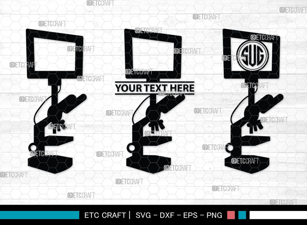 Lab Team Monogram Microscope Monogram, Microscope Silhouette, Microscope SVG, Lab Tool ...