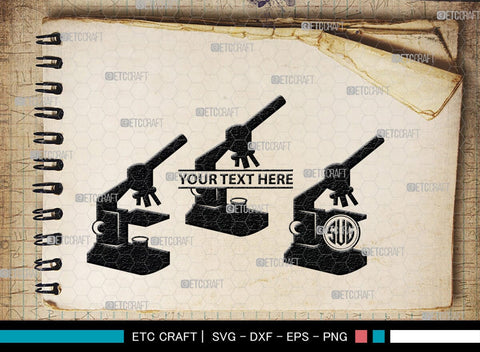 Microscope Monogram, Microscope Silhouette, Microscope SVG, Lab Tool Svg, Microscope Outline Svg, Lab Tech Svg, SB00152 SVG ETC Craft 