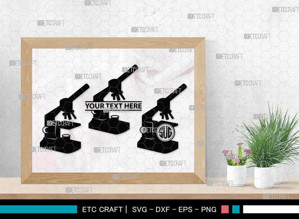 Lab Team Monogram Microscope Monogram, Microscope Silhouette, Microscope SVG, Lab Tool ...