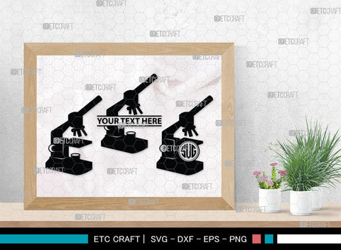 Microscope Monogram, Microscope Silhouette, Microscope SVG, Lab Tool Svg, Microscope Outline Svg, Lab Tech Svg, SB00152 SVG ETC Craft 