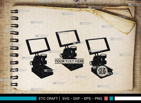 Microscope Monogram, Microscope Silhouette, Microscope SVG, Lab Tool Svg, Microscope Outline Svg, Lab Tech Svg, SB00152 SVG ETC Craft 