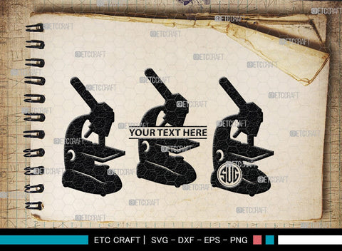 Microscope Monogram, Microscope Silhouette, Microscope SVG, Lab Tool Svg, Microscope Outline Svg, Lab Tech Svg, SB00152 SVG ETC Craft 