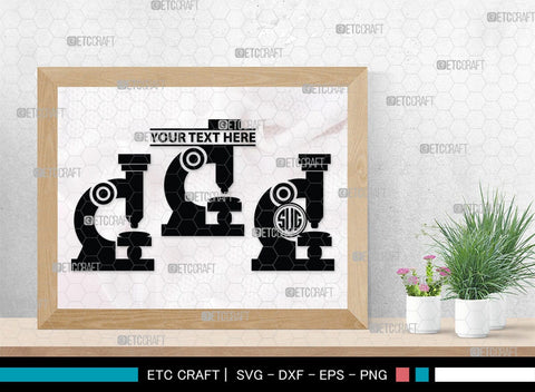 Microscope Monogram, Microscope Silhouette, Microscope SVG, Lab Tool Svg, Microscope Outline Svg, Lab Tech Svg, SB00152 SVG ETC Craft 