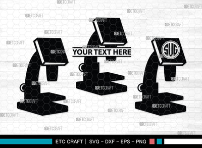 Microscope Monogram, Microscope Silhouette, Microscope SVG, Lab Tool Svg, Microscope Outline Svg, Lab Tech Svg, SB00152 SVG ETC Craft 