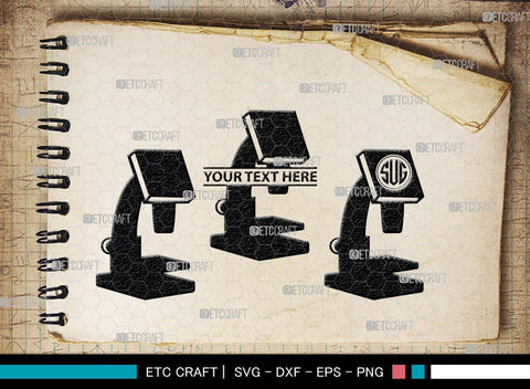 Microscope Monogram, Microscope Silhouette, Microscope SVG, Lab Tool Svg, Microscope Outline Svg, Lab Tech Svg, SB00152 SVG ETC Craft 