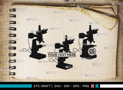 Microscope Monogram, Microscope Silhouette, Microscope SVG, Lab Tool Svg, Microscope Outline Svg, Lab Tech Svg, SB00152 SVG ETC Craft 