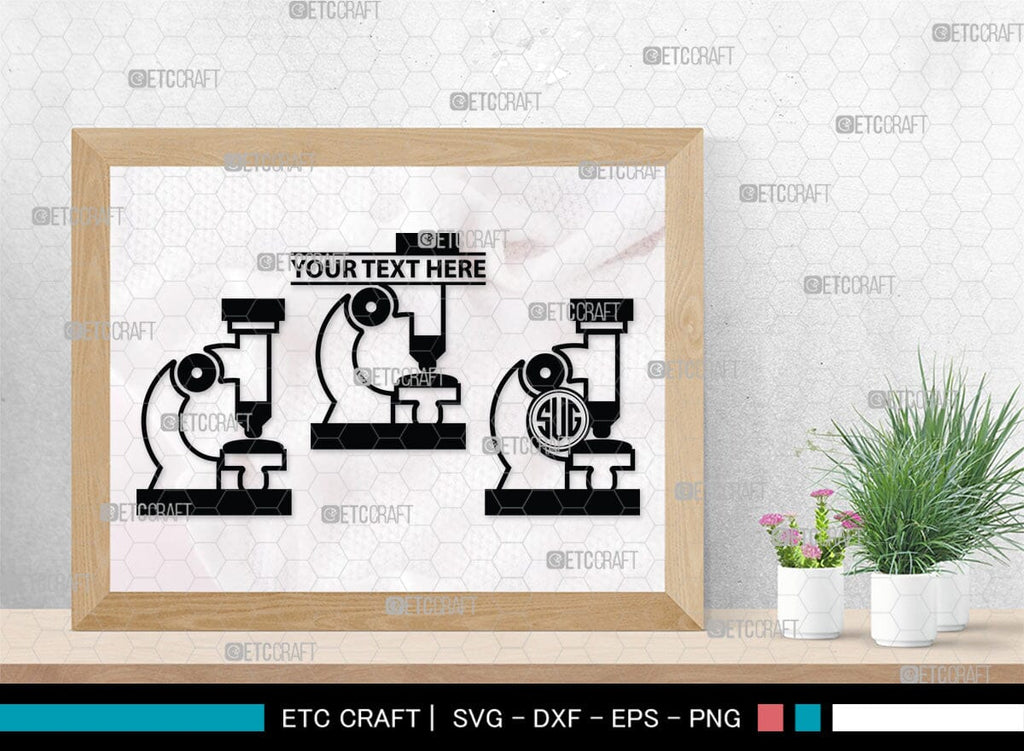 Lab Team Monogram Microscope Monogram, Microscope Silhouette, Microscope SVG, Lab Tool ...