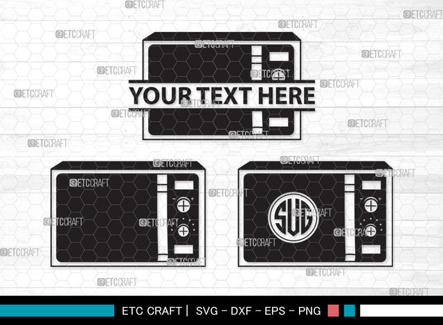 Microwave Monogram SVG, Microwave Oven Svg, Microwave Svg, Cooking Svg, Kitchen Svg, Oven Svg, Microwave Monogram SVG ETC Craft 