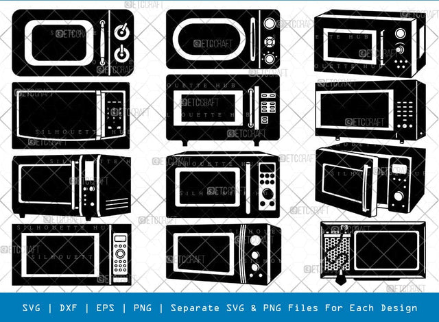 Microwave Silhouette, Microwave SVG, Cooking Svg, Microwave Oven Svg, Kitchen Appliance Svg, Microwave Bundle, SB00009 SVG ETC Craft 