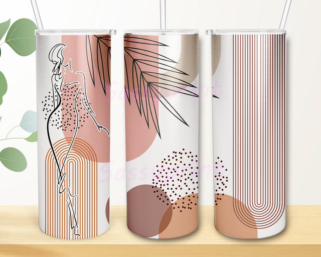 Mid Century Modern Art Design Png, Bohemian Tumbler Png, Minimalist Girl Tumbler Design, Boho Sublimation Design, Instant Download Sublimation sassyprint 