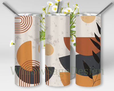 Mid Century Modern Art Tumbler Png, Geometric Shape 20oz Skinny Tumbler, Minimalist Tumbler Wrap, Tumbler With Lid And Straw, Instant Download Sublimation WillowSageDesign 