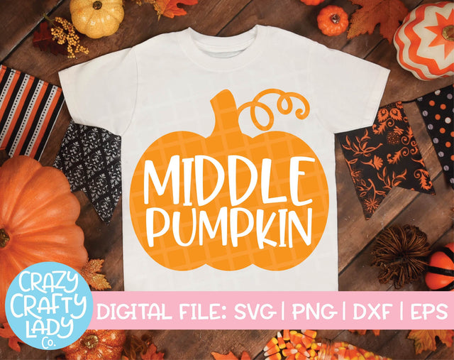 Middle Pumpkin | Fall SVG Cut File SVG Crazy Crafty Lady Co. 