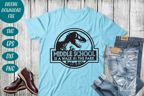 Middle school is a walk in the park svg,Kindergarten Teacher Svg, Cool Teacher T-shirt svg, Cut files, Funny Teacher Svg SVG Isabella Machell 