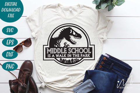 Middle school is a walk in the park svg,Kindergarten Teacher Svg, Cool Teacher T-shirt svg, Cut files, Funny Teacher Svg SVG Isabella Machell 