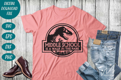 Middle school is a walk in the park svg,Kindergarten Teacher Svg, Cool Teacher T-shirt svg, Cut files, Funny Teacher Svg SVG Isabella Machell 