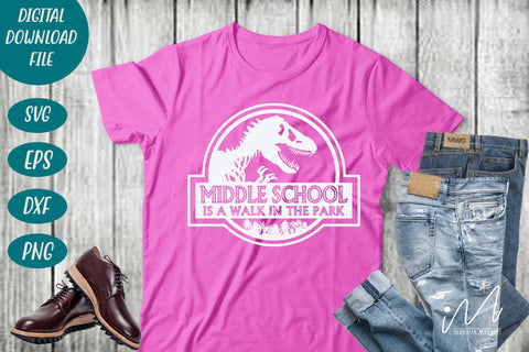 Middle school is a walk in the park svg,Kindergarten Teacher Svg, Cool Teacher T-shirt svg, Cut files, Funny Teacher Svg SVG Isabella Machell 