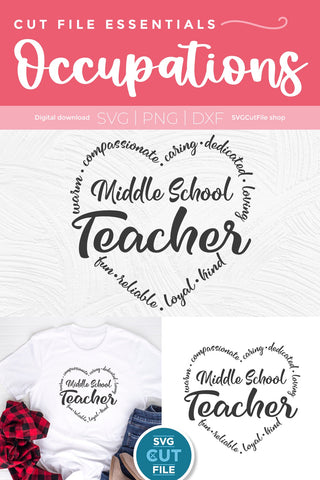 Middle school teacher svg, Teacher appreciation svg SVG SVG Cut File 