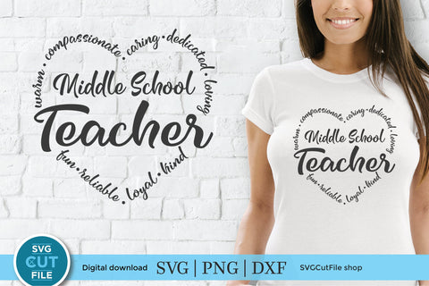 Middle school teacher svg, Teacher appreciation svg SVG SVG Cut File 