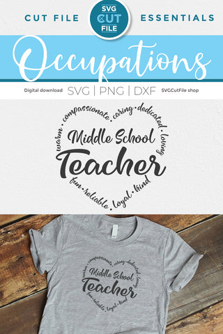 Middle school teacher svg, Teacher appreciation svg SVG SVG Cut File 