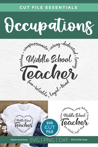 Middle school teacher svg, Teacher appreciation svg SVG SVG Cut File 