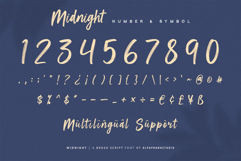 Midnight - Brush Script Font Font Alpaprana Studio 