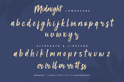 Midnight - Brush Script Font Font Alpaprana Studio 