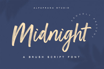 Midnight - Brush Script Font Font Alpaprana Studio 