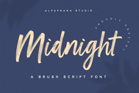 Midnight - Brush Script Font Font Alpaprana Studio 