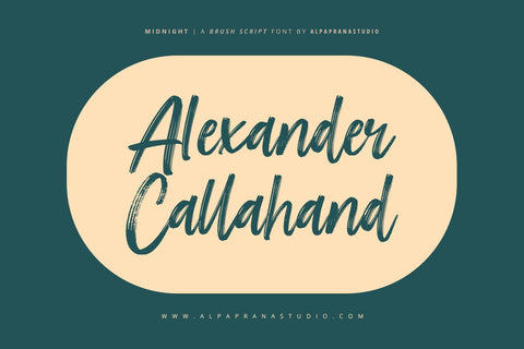Midnight - Brush Script Font Font Alpaprana Studio 