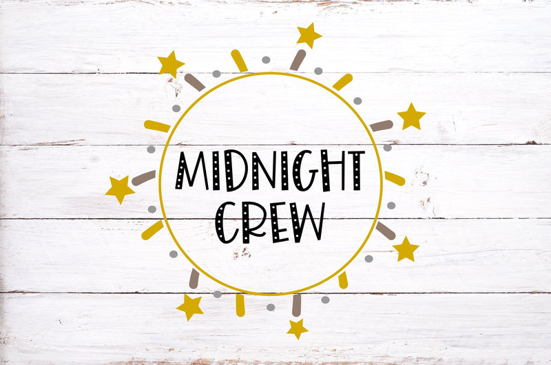 Midnight Crew Svg, Png, Dxf | New Years Design - So Fontsy