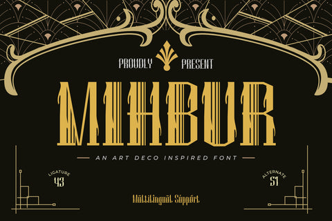 Mihbur | Art Deco Font Font twinletter 