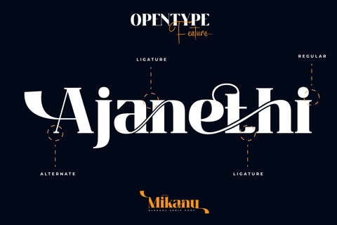 Mikanu | Serif Classic Modernism Font twinletter 