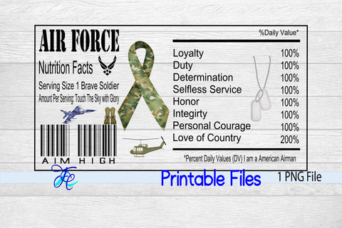 Military Air Force Nutrition Label SVG Family Creations 