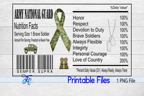 Military Army National Guard Nutrition Label SVG Family Creations 