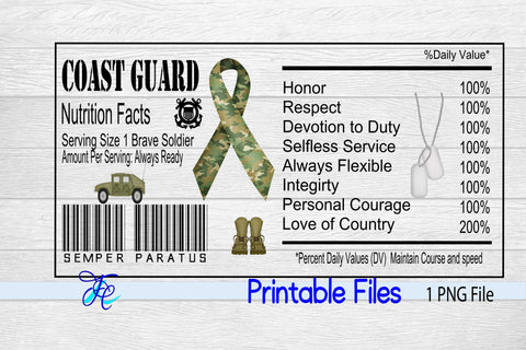 Military Coast Guard Nutrition Label SVG Family Creations 