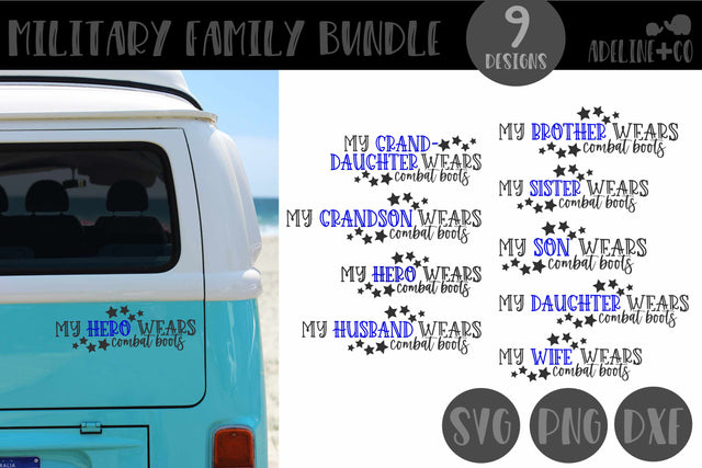 Military family Bundle, Combat boots, SVG SVG Adeline&co 