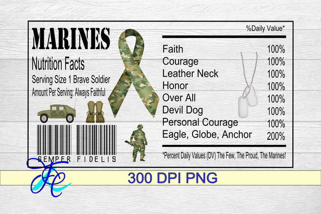 Military Marines Nutrition Label SVG Family Creations 