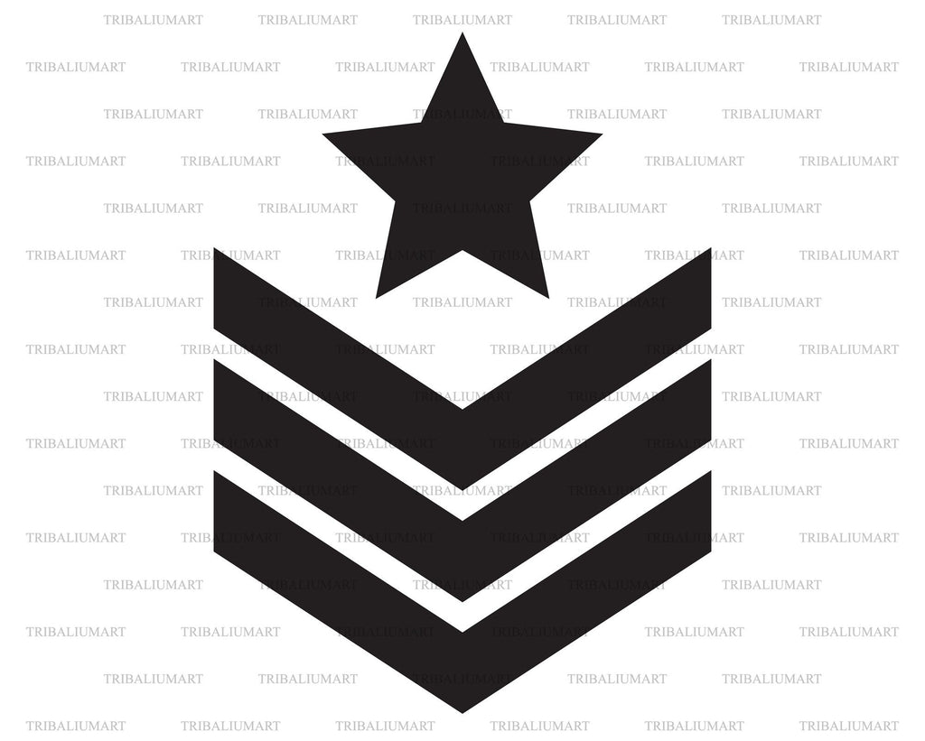 Military Rank Insignia. Cut files for Cricut. Clip Art silhouettes (eps ...