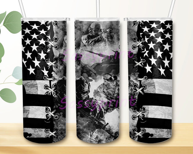 Military Smoke Tumbler PNG, Military Army 20oz Skinny Tumbler, Sublimation Designs for Straight, Tapered Tumbler PNG File Digital Download Sublimation sassyprint 
