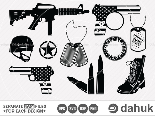 Military Stuff SVG, Soldiers Stuff svg, Cut file, for silhouette, svg, eps, dxf, png, clipart, cricut design space, vinyl cut files SVG dahukdesign 
